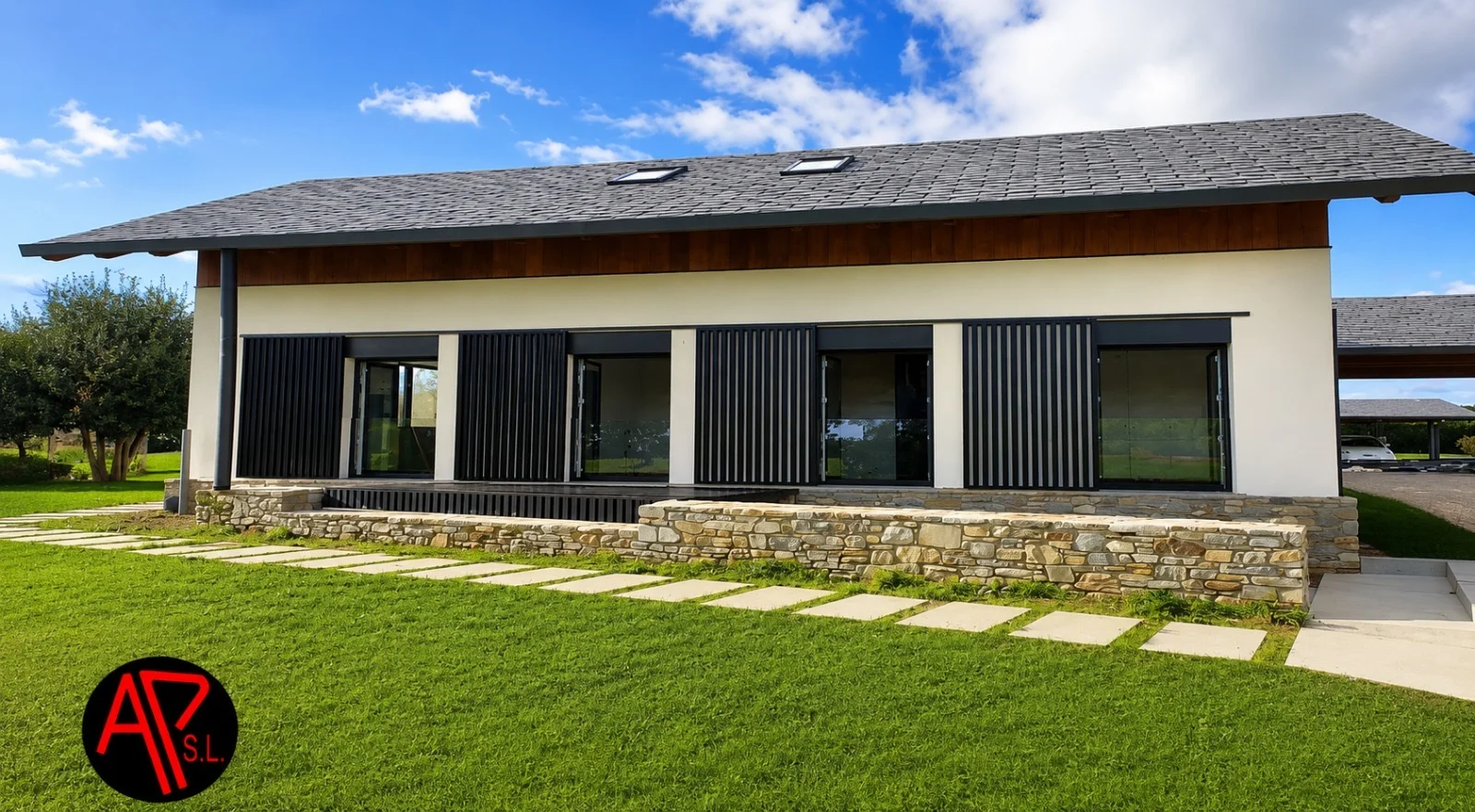 Ventanas exteriores con mallorquinas correderas de aluminio ALUPO